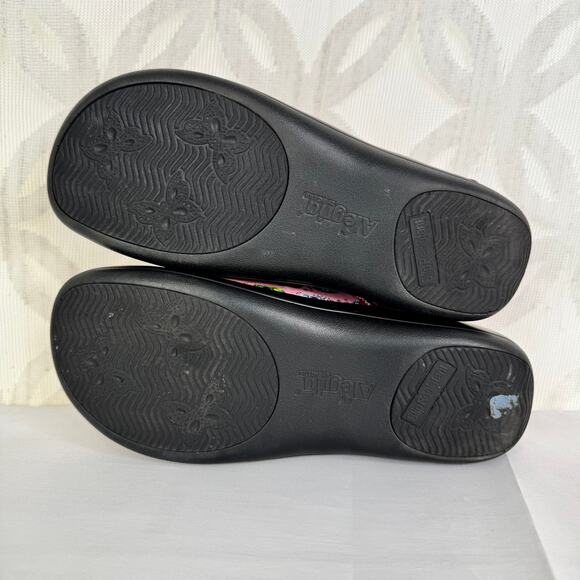 Alegria Keli Sugar Skulls Pink Nursing Clogs Día de los Muertos Shoes Size 38 - Picture 5 of 15